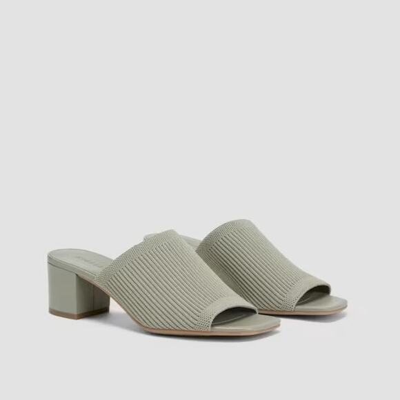 EVERLANE The Glove Mule In Reknit Seagrass Square Toe Slip On Mid Heel 9.5 NEW - Picture 1 of 7
